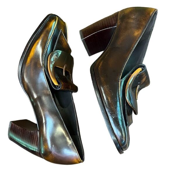 Tory Burch BUCKLE HEEL LOAFER in Brown NWOB Size 6 1/2 - Picture 8 of 11